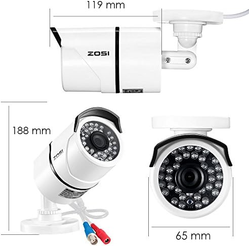zosi 4 pack 1080p 2.0mp outdoor indoor 3.6mm, view 9
