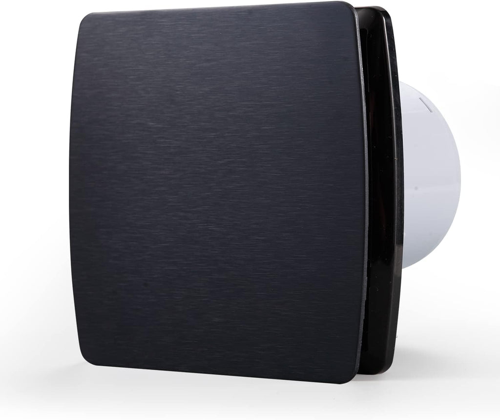 Zeyzer Black Bathroom Fan 110 CFM 1.0 Sone 5.9" Duct Square Ceiling or Wall