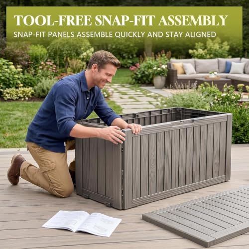 Vixzen 130 Gal Package Delivery Box Lockable Outdoor Storage Boxes Grey