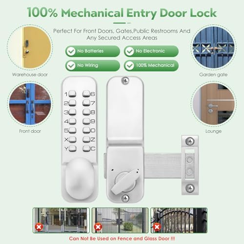 Mechanical Keyless Single-Sided Keypad Entry Door Lock with Bolt