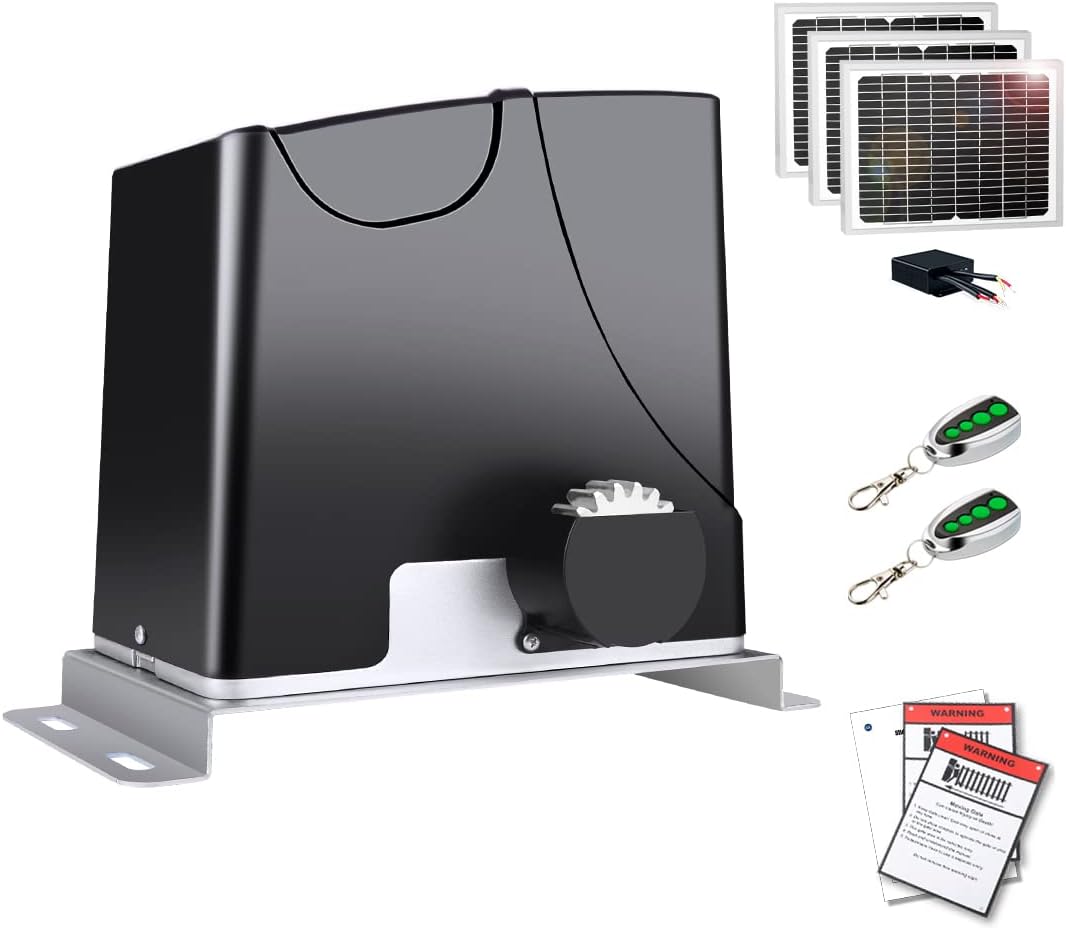 TOPENS DK1000S Solar Sliding Gate Opener Rack Drive Automatic Gate Motor