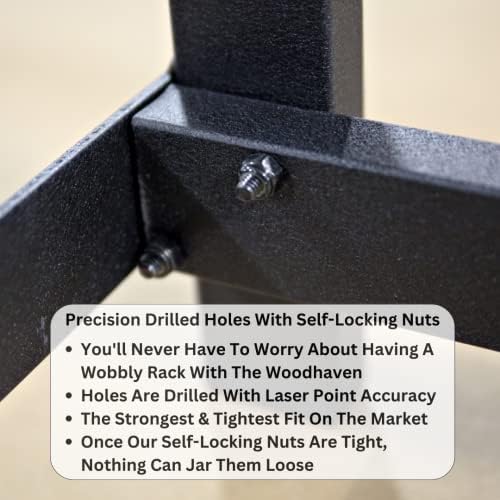 Woodhaven Black 4ft x 2ft Firewood Rack - Indoor And Outdoor Use With Cover - Perfect For Firewplace, Firepit, BBQ and More - Made In USA - Heavy Duty