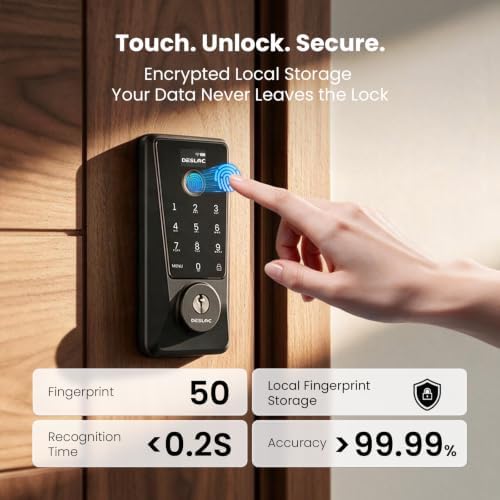 DESLOC WiFi Fingerprint Smart Keypad Door Lock D110 Plus with App Control