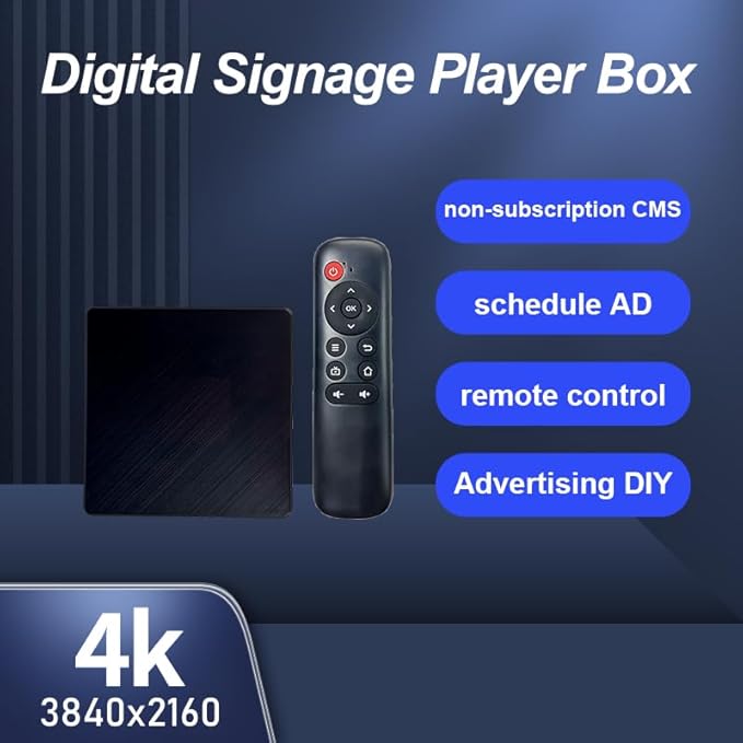Lunzn Adertising Media Player Box Commercial Display Mate Remote Publish Menu