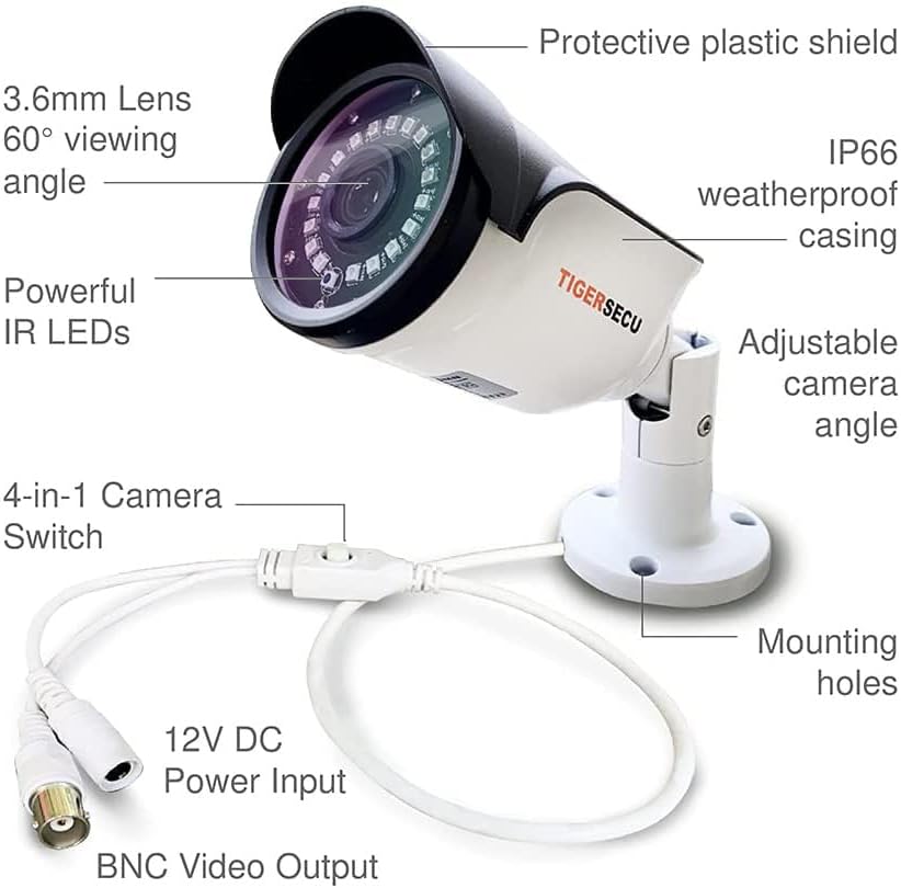 tigersecu 2mp metal long range security camera for, package contents
