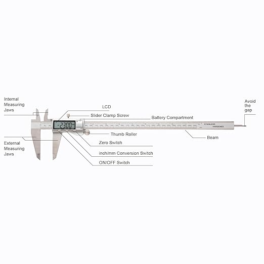 SCITOOLS All-Metal Digital Caliper 0-12" Measuring Tool, Micrometer Caliper