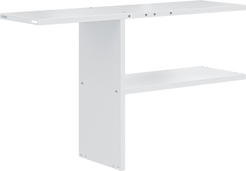YITAHOME 30cuft Horizontal Storage Shed Shelf, Weatherproof Metal Shelf for 30 cu ft Tool Cabinet, Ideal for Outdoor Use, Easy Assembly,45.6" L X 13.2" W X 29.2" H, White