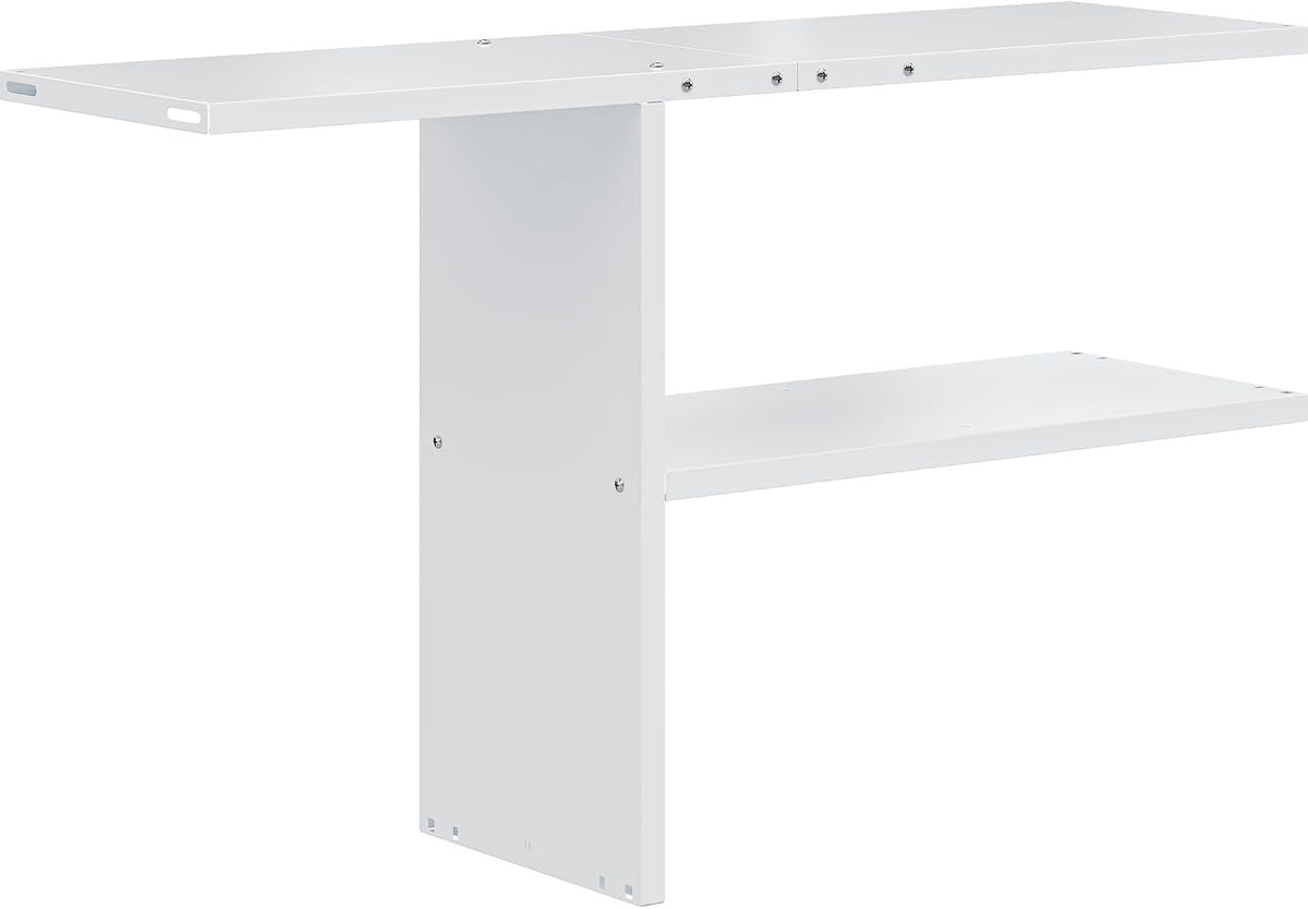 YITAHOME 30cuft Horizontal Storage Shed Shelf, Weatherproof Metal Shelf for 30 cu ft Tool Cabinet, Ideal for Outdoor Use, Easy Assembly,45.6" L X 13.2" W X 29.2" H, White