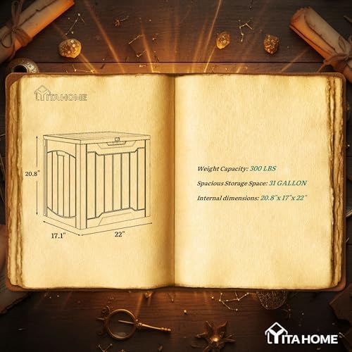 YITAHOME 31 Gallon Resin Deck Box Outdoor Storage Box and Waterproof