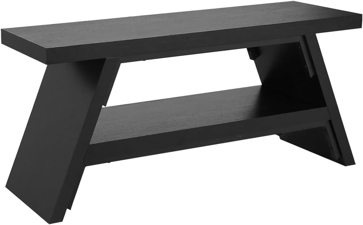 2-tier shoe storage bench, 40" solid wood entryway, close-up detail