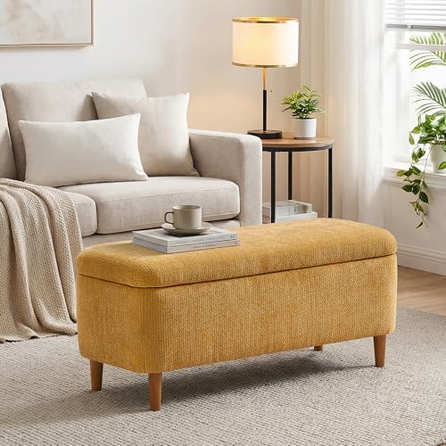 39.4" Ottoman with Storage Upholstered Storage Bench for Living Room