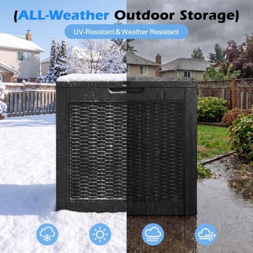 32 Gallon Outdoor Storage Box Waterproof Deck Box Patio Storage