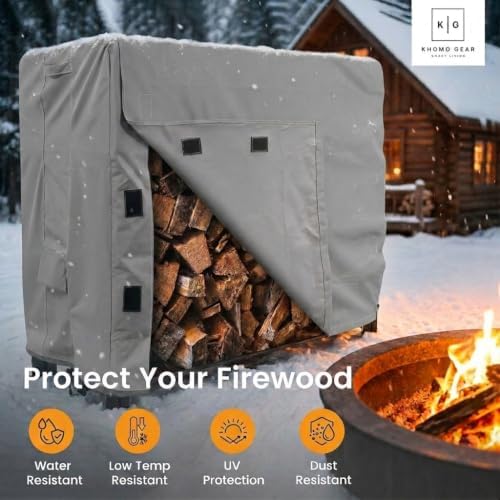 4 Log Rack Cover 4ft, 4 Feet, Grey
