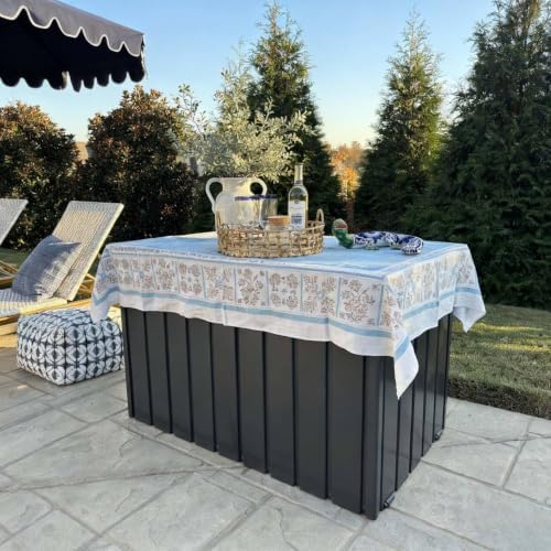 PURPLE LEAF Outdoor Deck Box 150 Gallon, Waterproof Lockable Storage, Gray