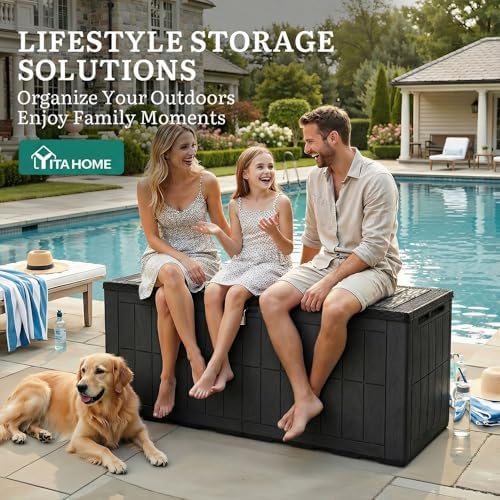 YITAHOME 134 Gallon Large Outdoor Storage Box with Lock