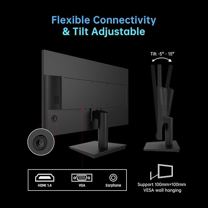 KTC 24 Inch 1080P Full HD Computer Monitor, 100Hz HDR10 Frameless Gaming Monitor