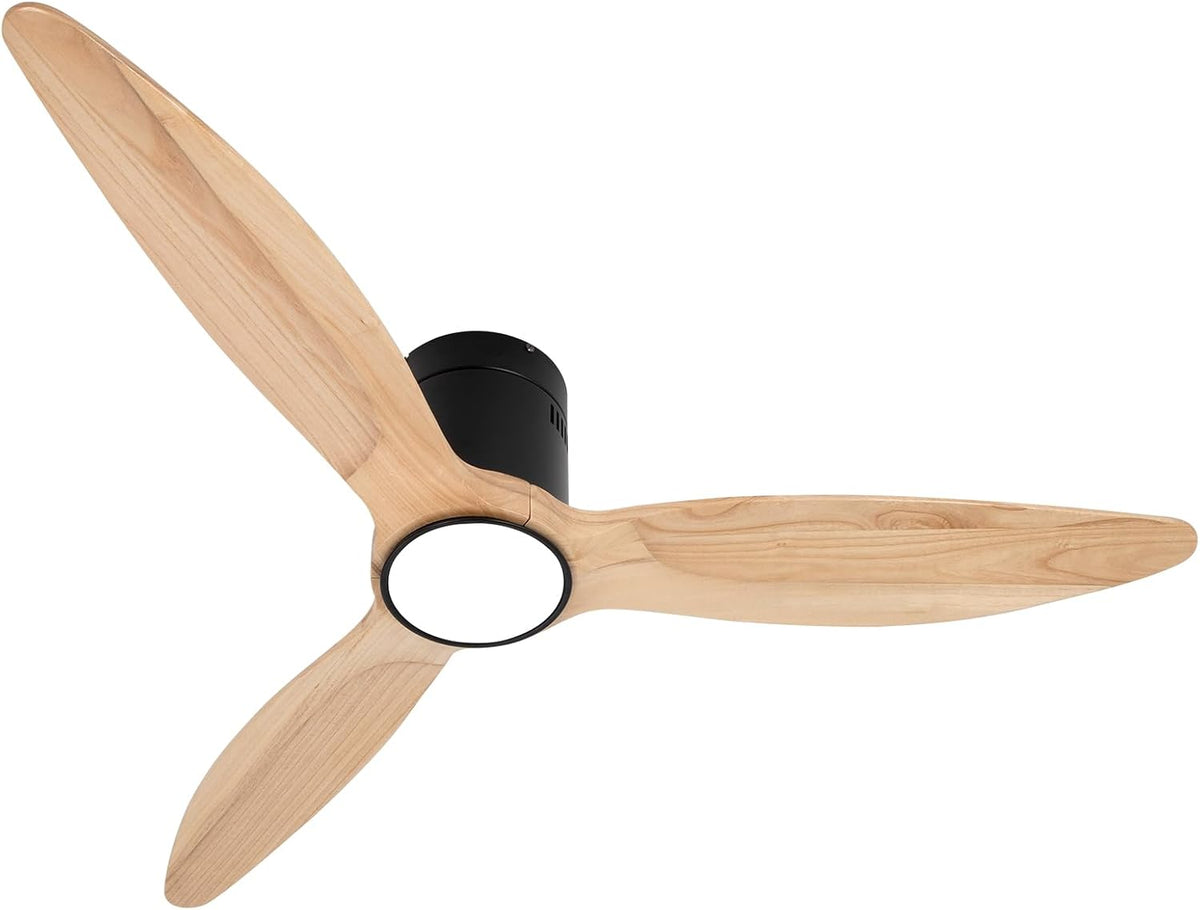 OUATER Wood Flush Mount Ceiling Fan