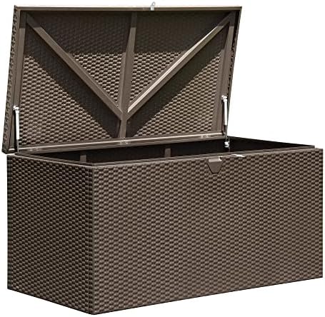 Arrow 4' x 2' x 2' Spacemaker Espresso 134 Gallon Hot-Dipped Galvanized Steel Storage Deck Box