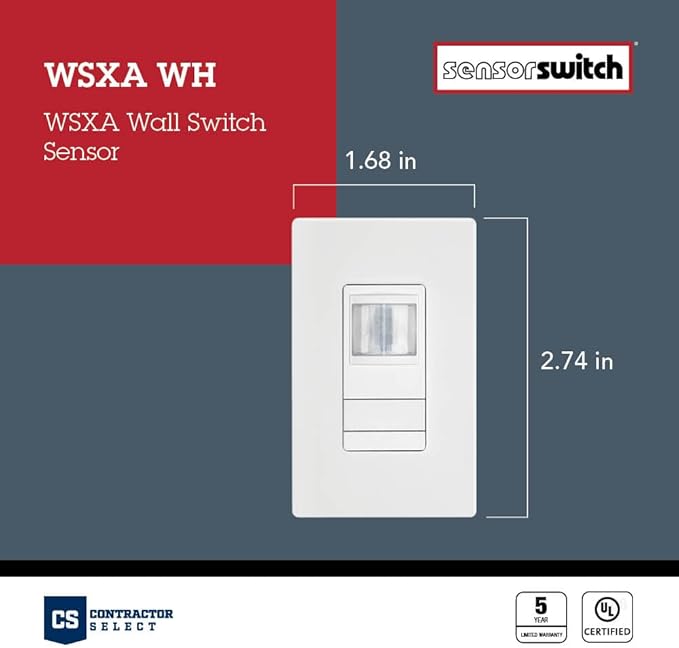 Lithonia Lighting SensorSwitch Wall Mount Motion Sensor Switch, Passive