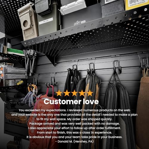 DLDIRECT DiamondLife Aluminum Slatwall Panel Garage Wall Organizer Heavy Duty Wall Mounted Slat Wall Rack, Interlocking Paneling for Garage Wall Slat Board Storage System - Black (2'H x 4'W)