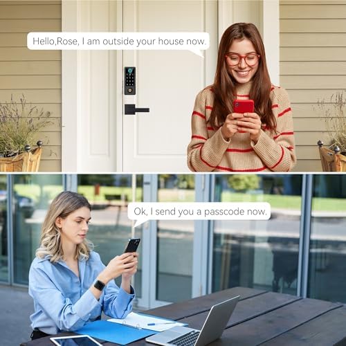 BEBASIA Smart Fingerprint Door Lock with Handle Set, Full App Control
