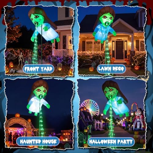 Giant Blue 12.8 FT Halloween Inflatables Floating Ghost Doll Yard Decor