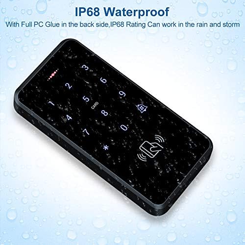 RFID Access Control System Kit Outdoor IP68 Waterproof Access Control Keypad + NC Fail Safe Electric Strike Locks + DC12V Power Supply + 10pcs 125KHz EM4100 Keyfobs Cards
