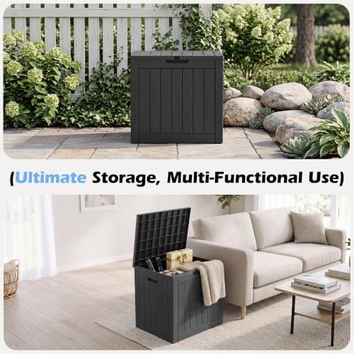 Outdoor Storage Box Waterproof, 32 Gallon Deck Box for Patio Storage