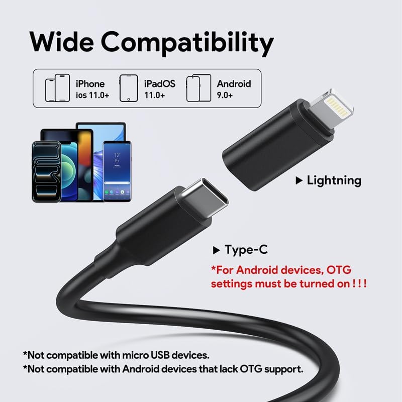 depstech 2k endoscope camera with light, dual lens, side view