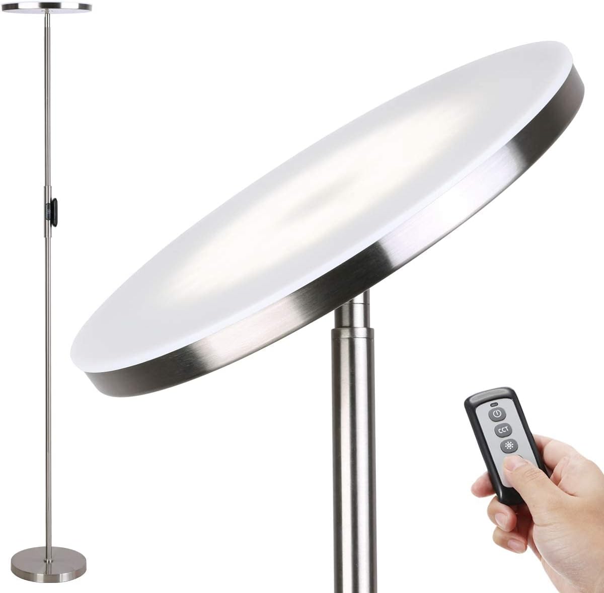 Floor Lamp, 30W/2400LM Sky LED Modern Torchiere 3 Color Temperatures Super