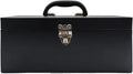 16" Portable Metal Toolbox Large Tool Box 18-Gauge Fishing Tackle Box Tool Box Drawer Organizer Steel Toolbox With Metal Latch and Handle Black