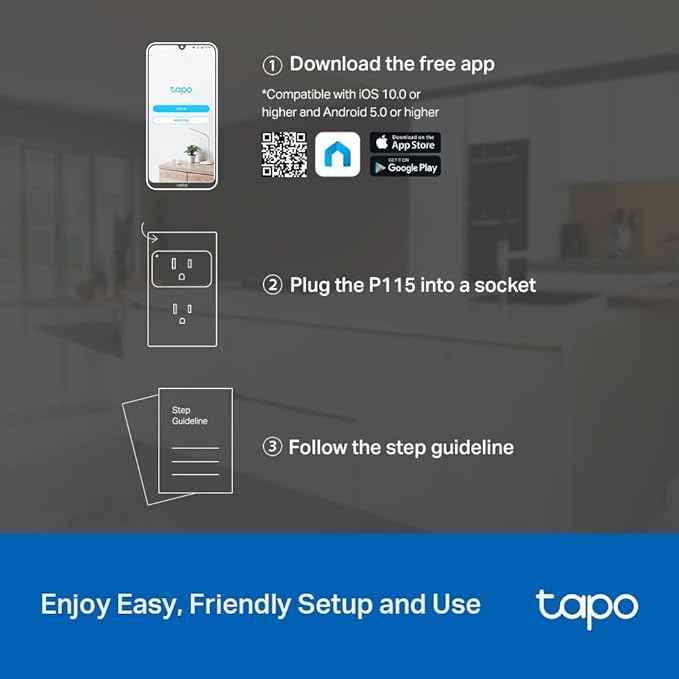 TP-Link  Smart Plug Wi-Fi Mini, Energy Monitoring, Compatible (4-Pack)