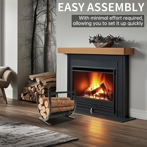 Kojem 17" Small Indoor Outdoor Firewood Rack Heavy Duty Firewood Storage