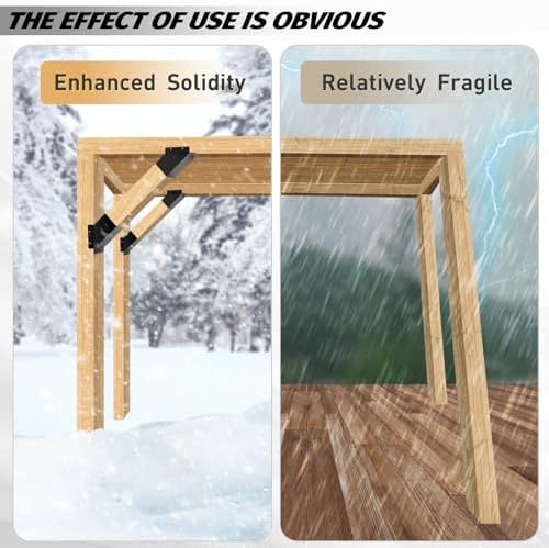8 Pcs Pergola Angle Support Bracket,Reinforced 45-Degree Angle Bracket