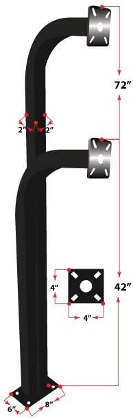 gooseneck stand keypad pedestal pad mount aluminum mounting shown in use