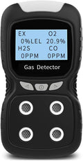 XLA Alert Portable Gas Detector, Gas Clip 4 Gas Monitor Meter Tester Analyzer