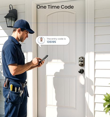 Veise KS01C Keyless Entry Deadbolt Door Lock with Knobs, Oil Rubbed Bronze