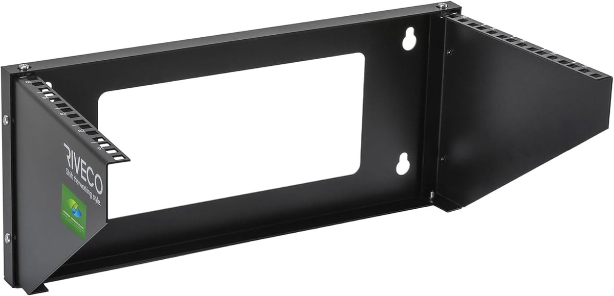 RIVECO 5U Wall Mount Vertical Rack Network Bracket Firm Constructed Easy Assembly Narrow Space Mounting Racks for AV & Stereo Equipment Black