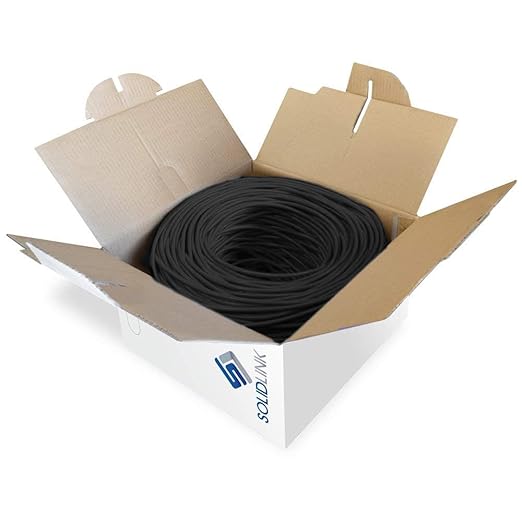 SolidLink CAT5e Ethernet Cable 1000ft – 24AWG Solid CCA UTP Unshielded CAT 5e