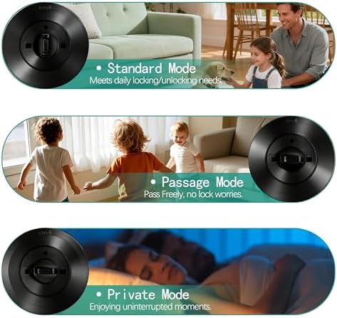 Smart Door Knob, Fingerprint Door Knob, Biometric Smart Door Lock with App Control, Metal Alloy Door Knobs, Easy Installation, Great for Bedrooms, Cloakroom, Apartments Offices, Hotel(Black)