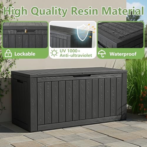 Outdoor Storage Box Waterproof, 150 Gallon Deck Box For Patio Storage