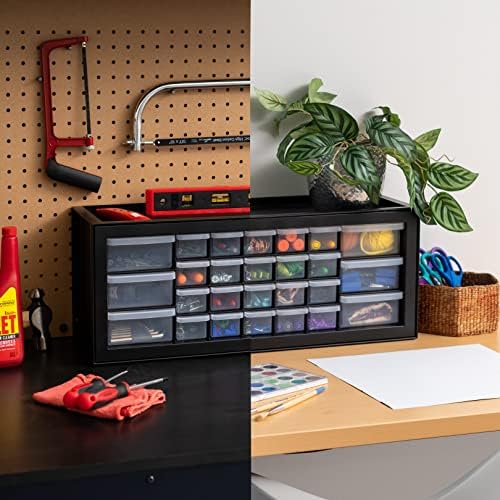 IRIS USA 26-Drawer Teacher Toolbox, 2 Pack, Craft Storage Drawers, Black
