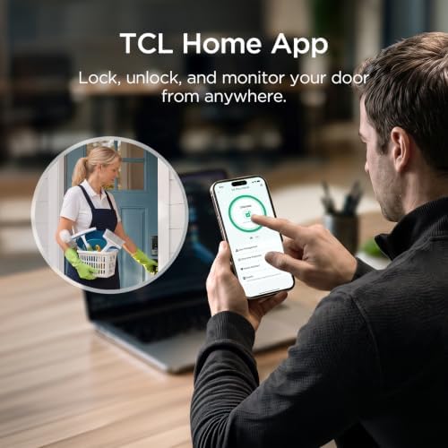 TCL Smart Lock, Palm Vein Keyless Entry Deadbolt with Matter Over Thread