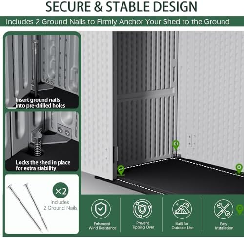 Outdoor Storage Shed, Resin Waterproof Storage Cabinet, Large Deck Box