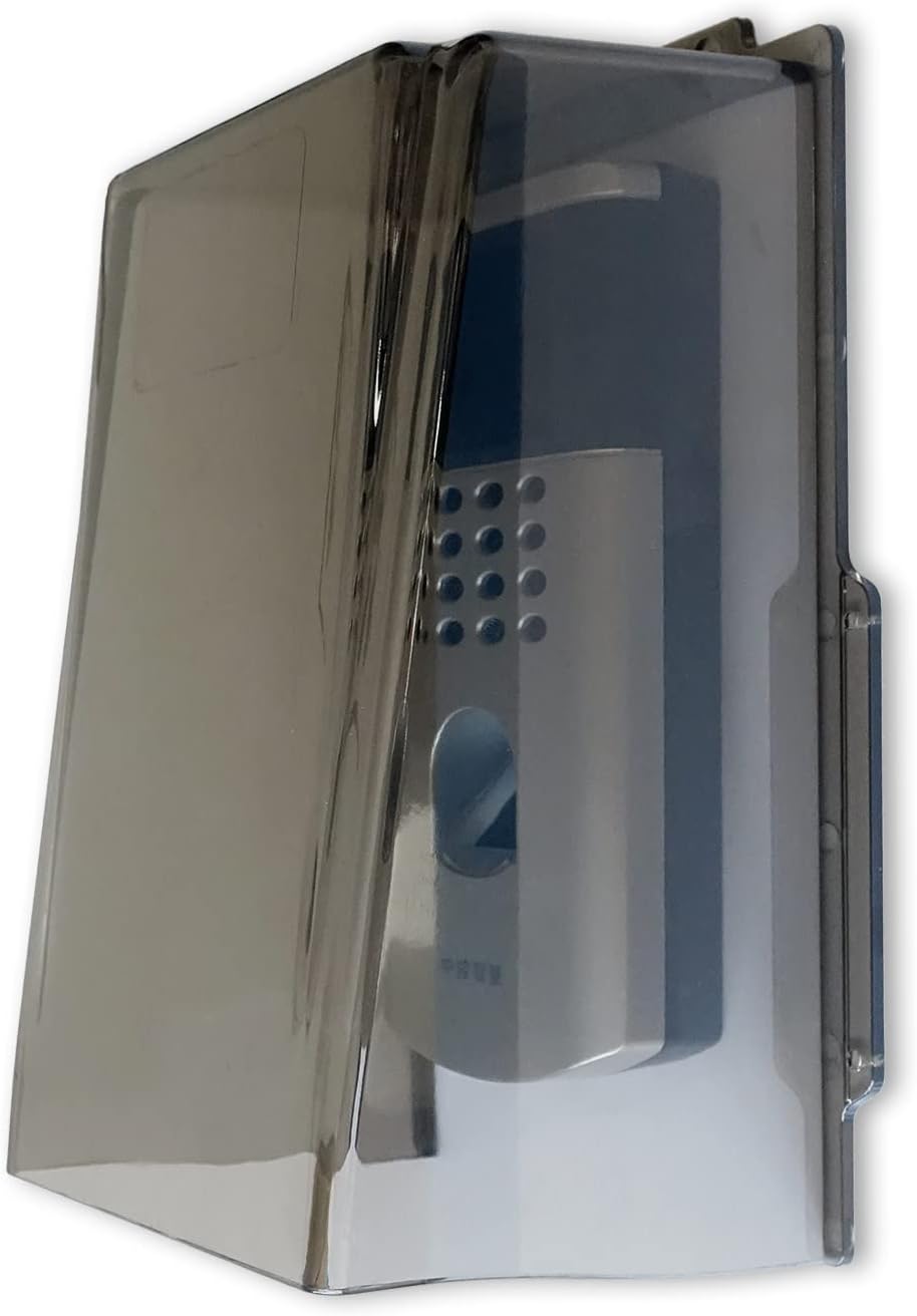 PC lengthen Doorbell Rain Cover, Transparent doorbell Waterproof cover weatherproof Protector Doorbell Attachment for Fingerprint attendance machine/password keyboard (Grey)