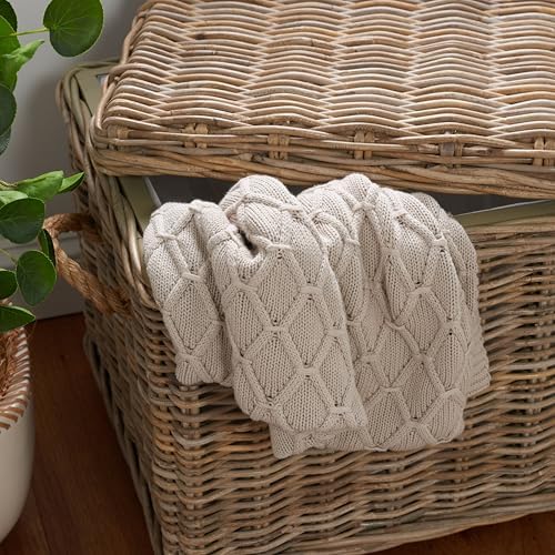 SAFAVIEH Salim Trunk Rattan Storage Cabinet, 18.7" Coastal Grey SEA7019A