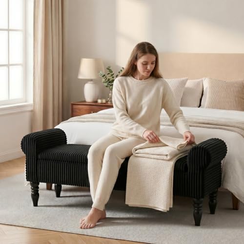 60" Storage Bench for Bedroom,End of Bed Bench with Storage
