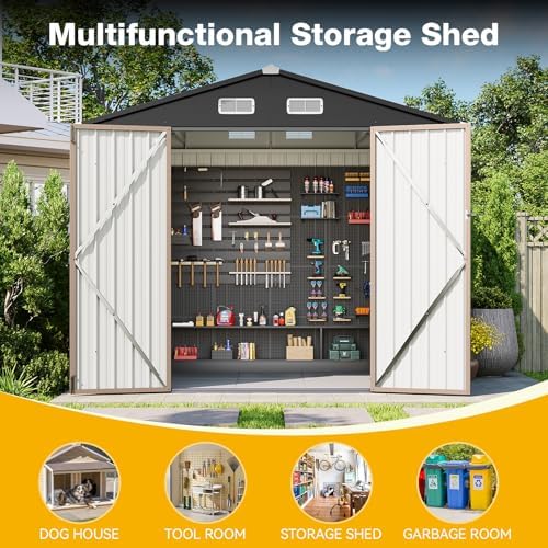 8x6 FT Outdoor Storage Shed Brown