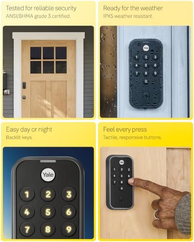 Yale Digital Keypad Deadbolt, Keyless Entry Door Lock, Satin Nickel
