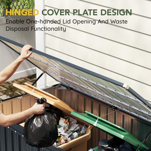 6 x 3 FT Trash Can Storage Shed with Lift-Up Lid for Backyard